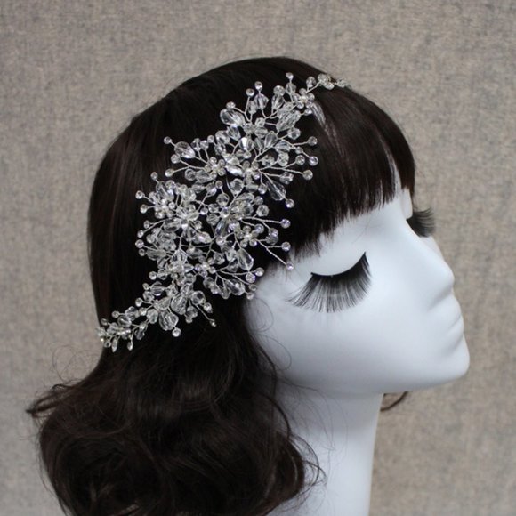Detailed Crystal Headpiece, White Crystal